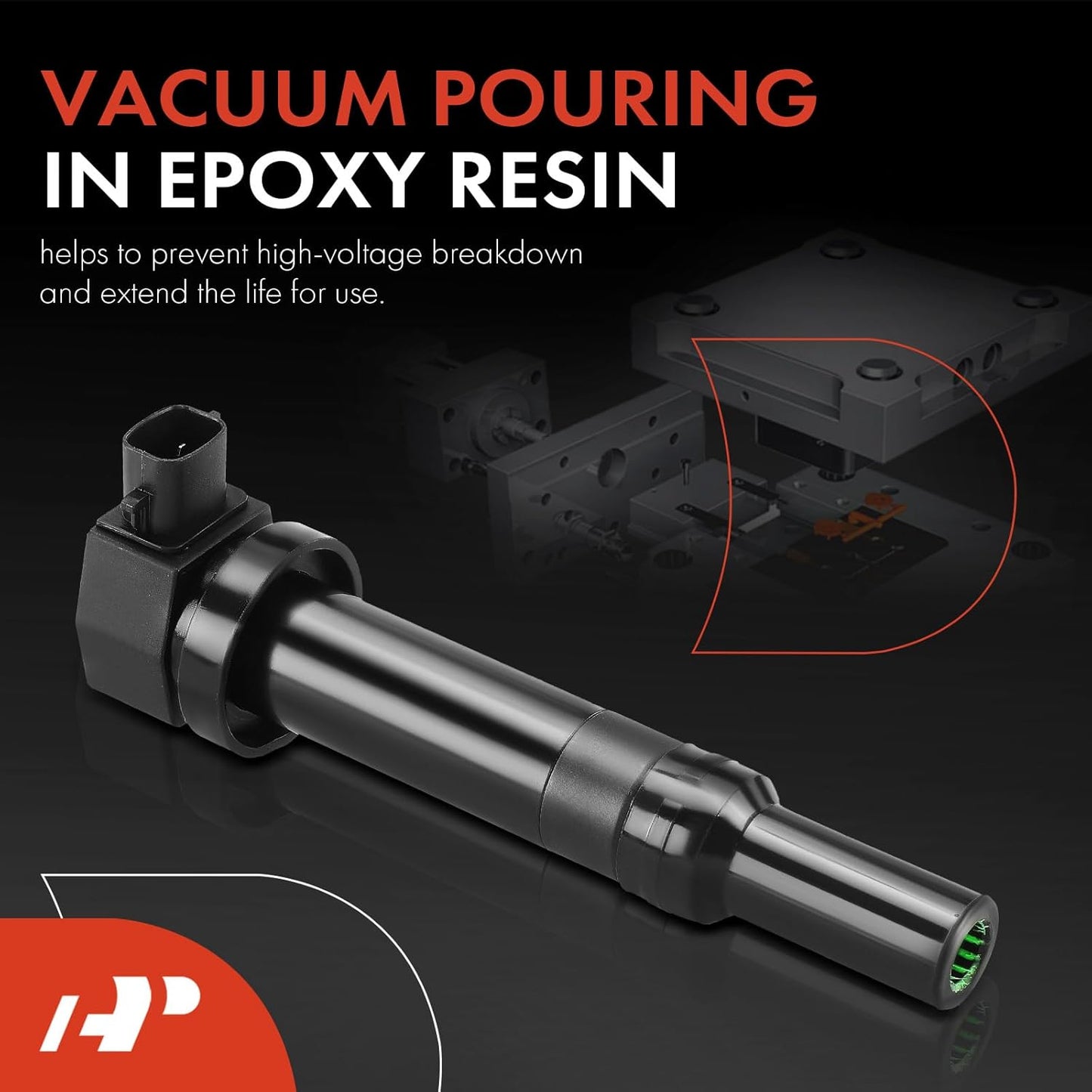 A-Premium Ignition Coil Pack (2-Pins) Compatible with Hyundai Santa Fe 2007-2009 Kia Magentis 2007-2010 Optima 2006-2010 Rondo 2007-2011 V6 2.7L 6-PC set for UF-558
