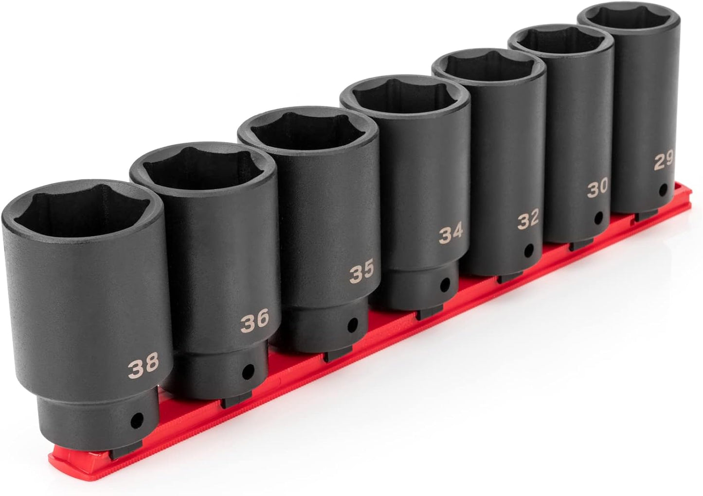 TEKTON 1/2 Inch Drive Deep 6-Point and 12-Point Axle Nut Impact Socket Set with Case, 14-Piece (27-39 mm) | SID92341
