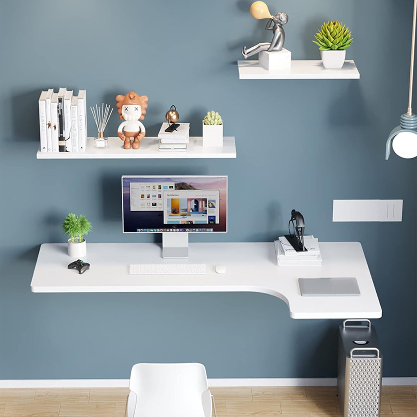 Wall Mounted L-Shape Corner Desk Home Office Corner Table Floating Laptop Desk Fold Down For Study, Bedroom, Bathroom Or Balcony(110X60X40cm(43.3X23.6X15.7in),black)