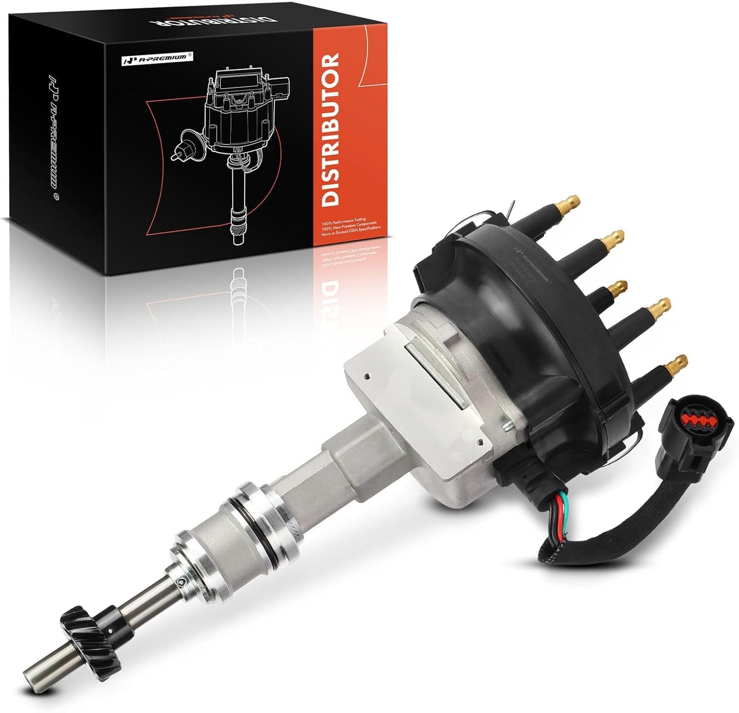 A-Premium Ignition Distributor with Cap and Rotor Compatible with Ford F-250 1988-1996, F-250 HD, F-350, F-53 Motorhome Chassis, F-600, F-700, F-800, F-Super Duty, E-250 E-350 Econoline Club Wagon