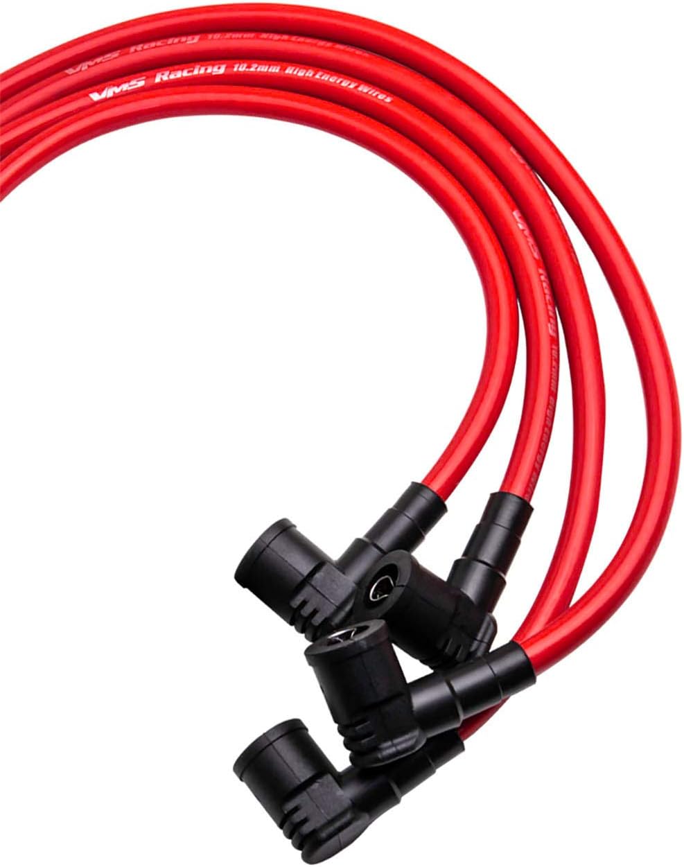 VMS RACING 90-97 10.2mm High Heat Performance Ignition Spark Plug Wires Set in Red Compatible with Honda Accord 2.2L F22A1 F22B2 SOHC Engines ONLY 1990-1997