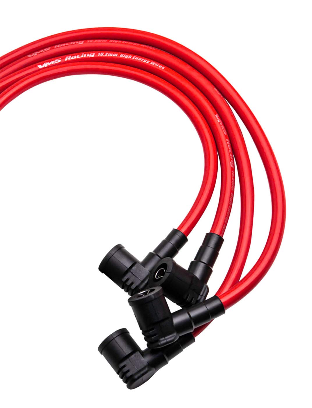 VMS RACING 92-01 10.2mm High Heat Performance Spark Plug Ignition Wires Set in RED Compatible with Honda Prelude 2.2L 1992-2001 H22 DOHC VTEC Engines ONLY
