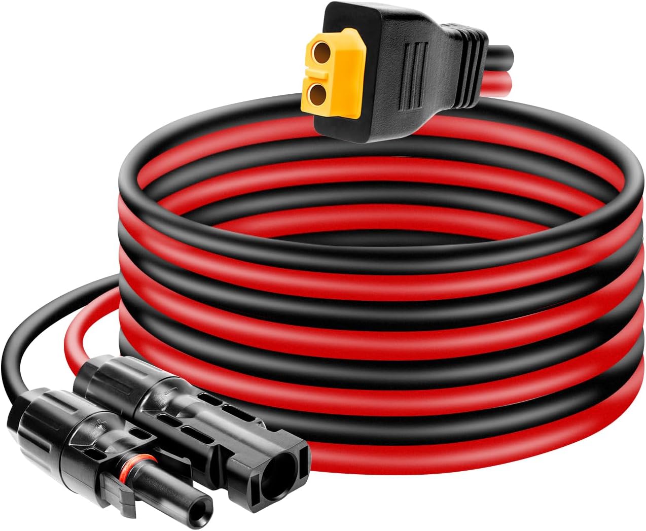 Ansoufien Solar Panel Connector to XT60 Connector Cable 30FT, 10AWG Solar to XT60 Charge Extension Cable XT60 (Plug Female) Cable for RV Folding Solar Panel, Portable Power Station, Solar Generator