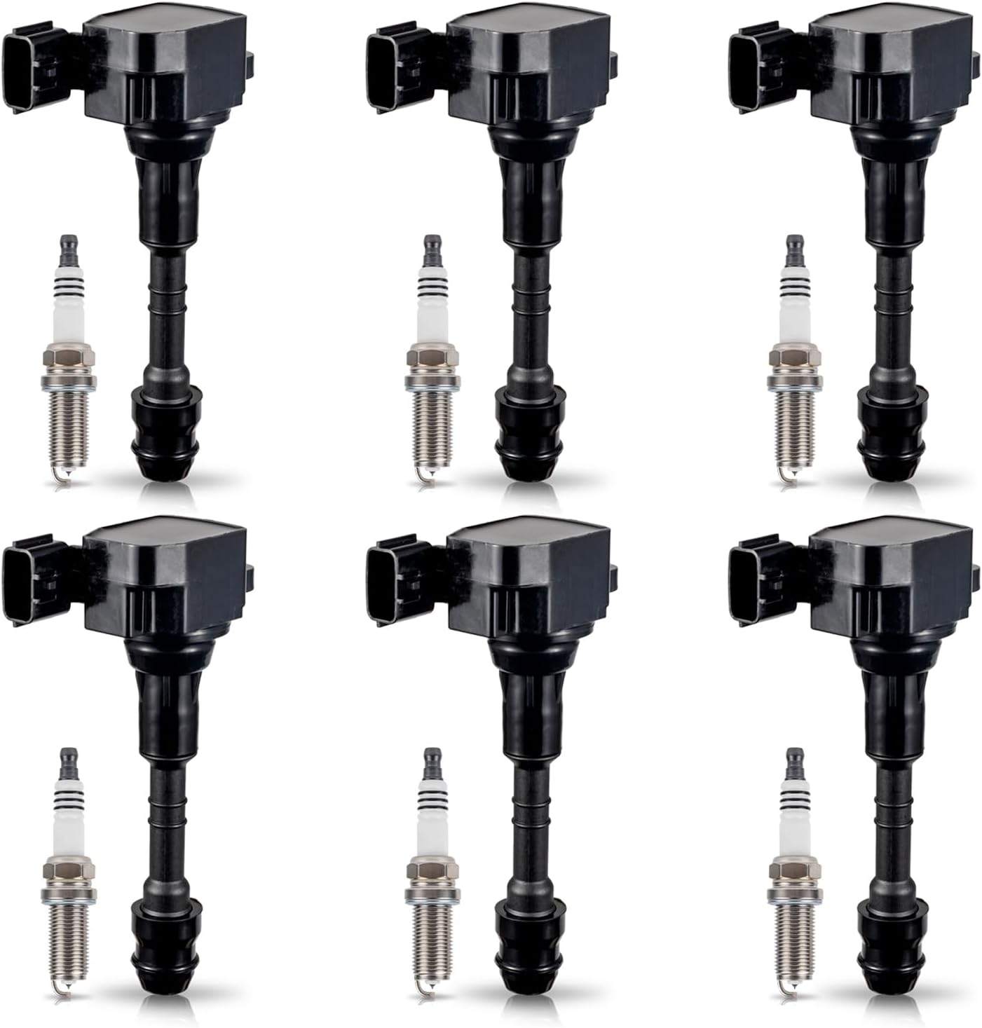Set of 6 Ignition Coil Pack and Iridium Spark Plug 3.5 V6 Compatible with Nissan Altima Maxima Pathfinder Frontier Quest Infiniti I35 G35 FX35 QX4 2002 2003 2004 2005 2006 2007 2008 Replaces# UF349