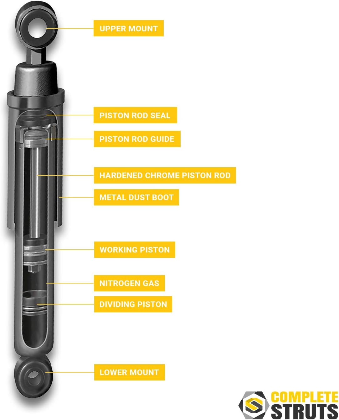 COMPLETESTRUTS - Front & Rear Complete Strut Assemblies with Coil Springs Replacement for 2003-2008 Toyota Corolla FWD - Set of 4