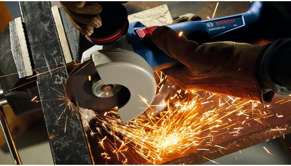 BOSCH GWS18V-10N 18V Brushless 4-1/2 – 5 In. Angle Grinder with Slide Switch (Bare Tool)