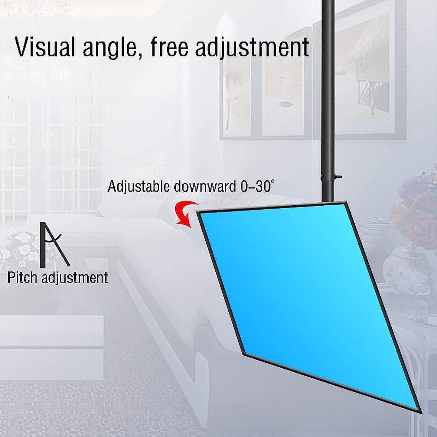 Adjustable Ceiling TV Mount Smooth Rotation & Tilt Extends for 32 72 Inch LED Screens Supports Up to 110 lbs Perfect for Home Theaters & Living Rooms