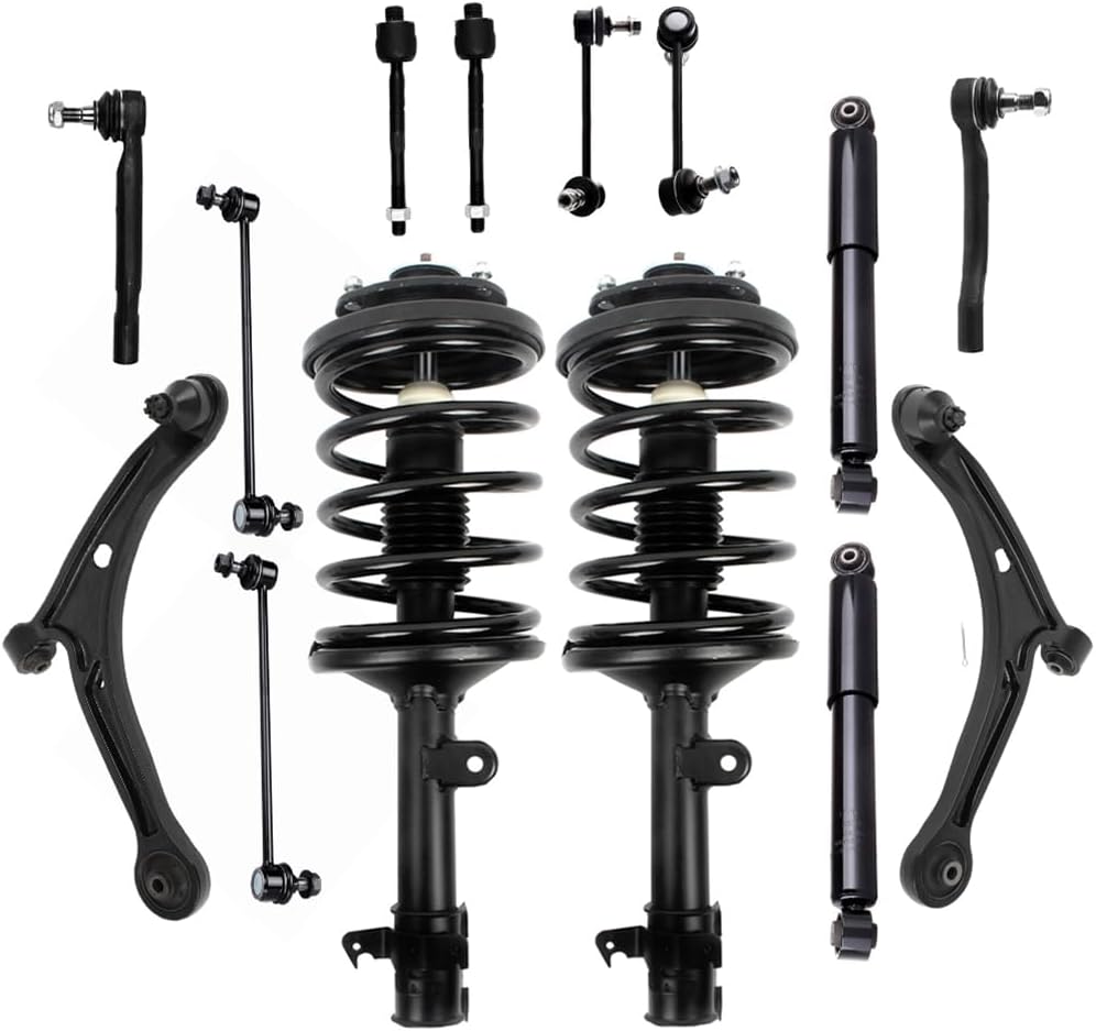 Struts Shock suspension kit for 2006 2007 2008 for Honda Pilot Front Complete Struts Assembly Rear shock absorber Control Arm and Ball Joint Assembly Stabilizer Bar Link Tie Rod End 14 Pcs
