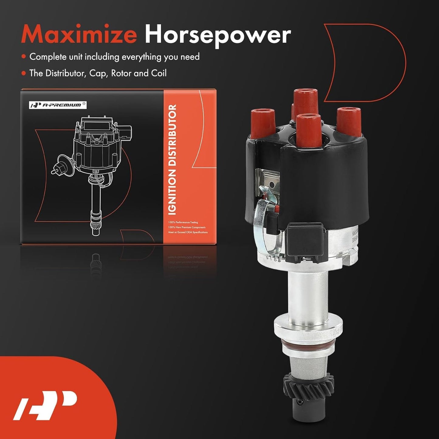 A-Premium Ignition Distributor with Cap and Rotor Compatible with Volkswagen Jetta 1985-1992 1994-1995 1998, Passat 1991-1992, Golf 1985-1998, Fox 1991-1993, Corrado 1990-1992, Cabriolet & Audi 4000