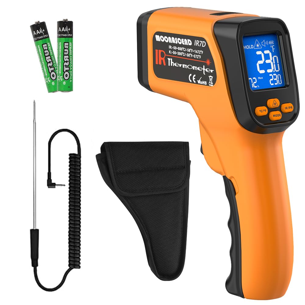 50:1 Infrared Thermometer Gun, -58°F to 2732°F Non-Contact Laser Temperature Gun for Cooking, Pizza Oven, Reptile, Griddle, Digital Heat Gun for HVAC and Industrial Use.