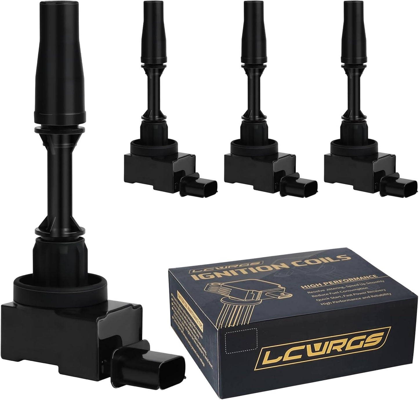 Set of 4 Ignition Coil Pack fits for 2013 2014 2015 2016 2017 2018 2019 Chevy Malibu Impala Colorado Cadillac ATS CTS GMC Canyon Buick Regal Verano 2.5 2.0 Coil Packs Replaces# UF680