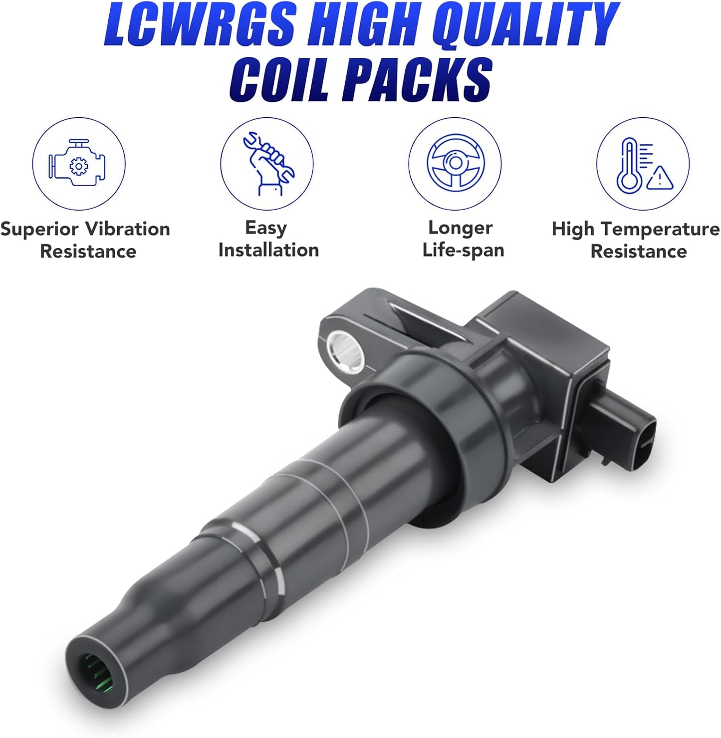 Set of 6 Ignition Coil Pack and Spark Plugs fits for Hyundai Sonata Santa Fe Azera Entourage Veracruz Kia Sorento Sedona Amanti 2006 2007 2008 2009 2010 2011 3.3 3.8 V6 Replaces UF546