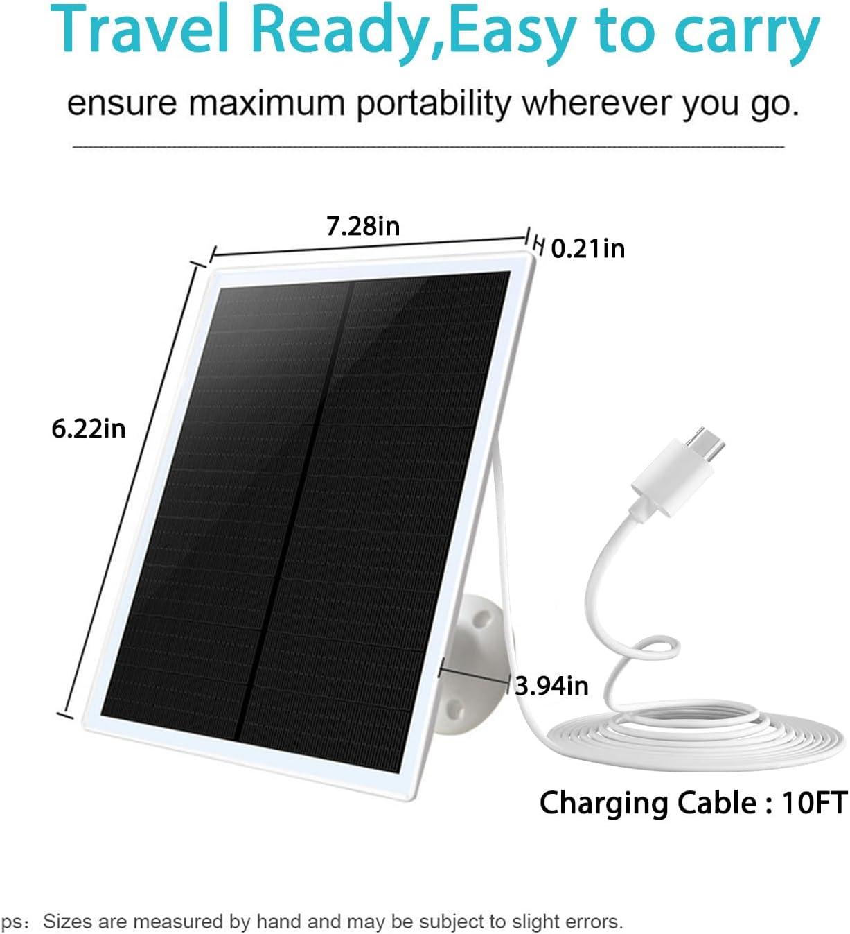 4 Pack Solar Panel Camera Charger Fit for Arlo Essential Spotlight/XL Spotlight/Essential 2k 2nd gen 2 Camera, Ring Spotlight Cam Plus/Spotlight Pro 5V 7W Solar Panel Fast Charging Cable