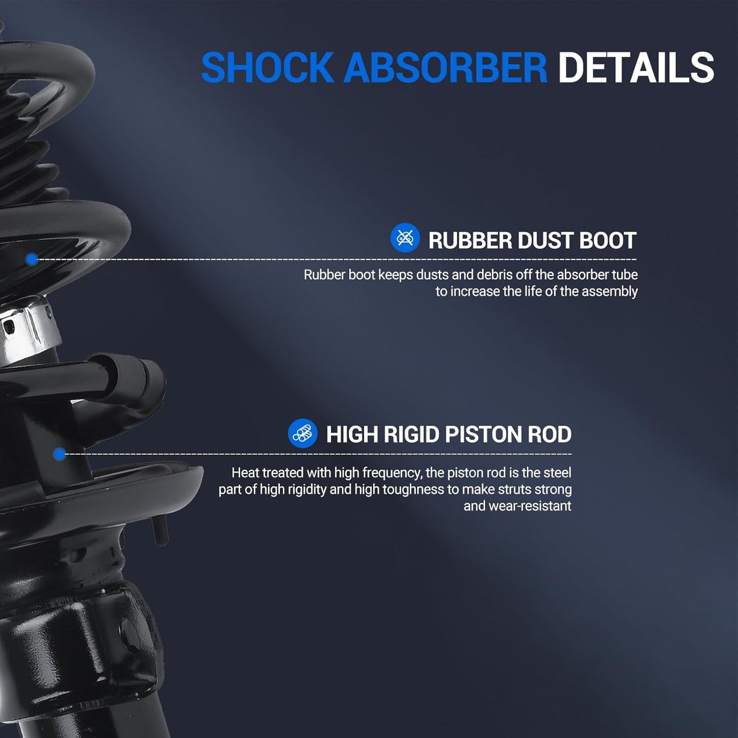 Autoround 172179L 172179R Complete Strut Coil Springs Shock Absorber Compatible with Chevy Cobalt 2005-2010/ HHR 2006-2011, Pontiac G5 2007-2009/ Pursuit 2005-2006