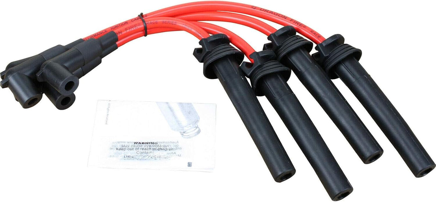 AIP Electronics Dragon FIRE Performance Power Pack Kit Direct Fit Ignition Coil Huge 10mm Plug Wires Compatible with 2002-2008 Mini Cooper & Cooper S 1.6L L4 Replaces GN10142 54058 OEM Fit Kit-1124