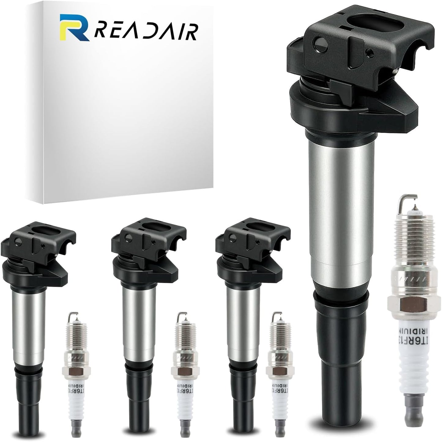 UF575 Ignition Coil & 1675 Double Iridium Spark Plug for Audi A3 A4 A5 A6 Q5 R8 TT RS4 RS5/Volkswagen Jetta Passat Beetle CC Golf GTI Replaces# C1627 07K905715F E1075
