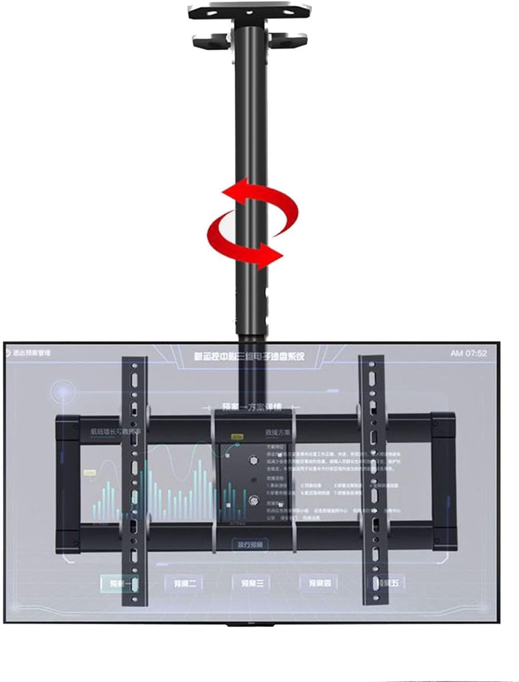 tv Wall Mount' Adjustable Height Telescoping Ceiling TV Bracket, Ceiling TV Mount, Wall TV Mount Bracket, Fits 37-85inch LCD Flat Screen TVs, Metal Expansion Screw Fixing Wall moun