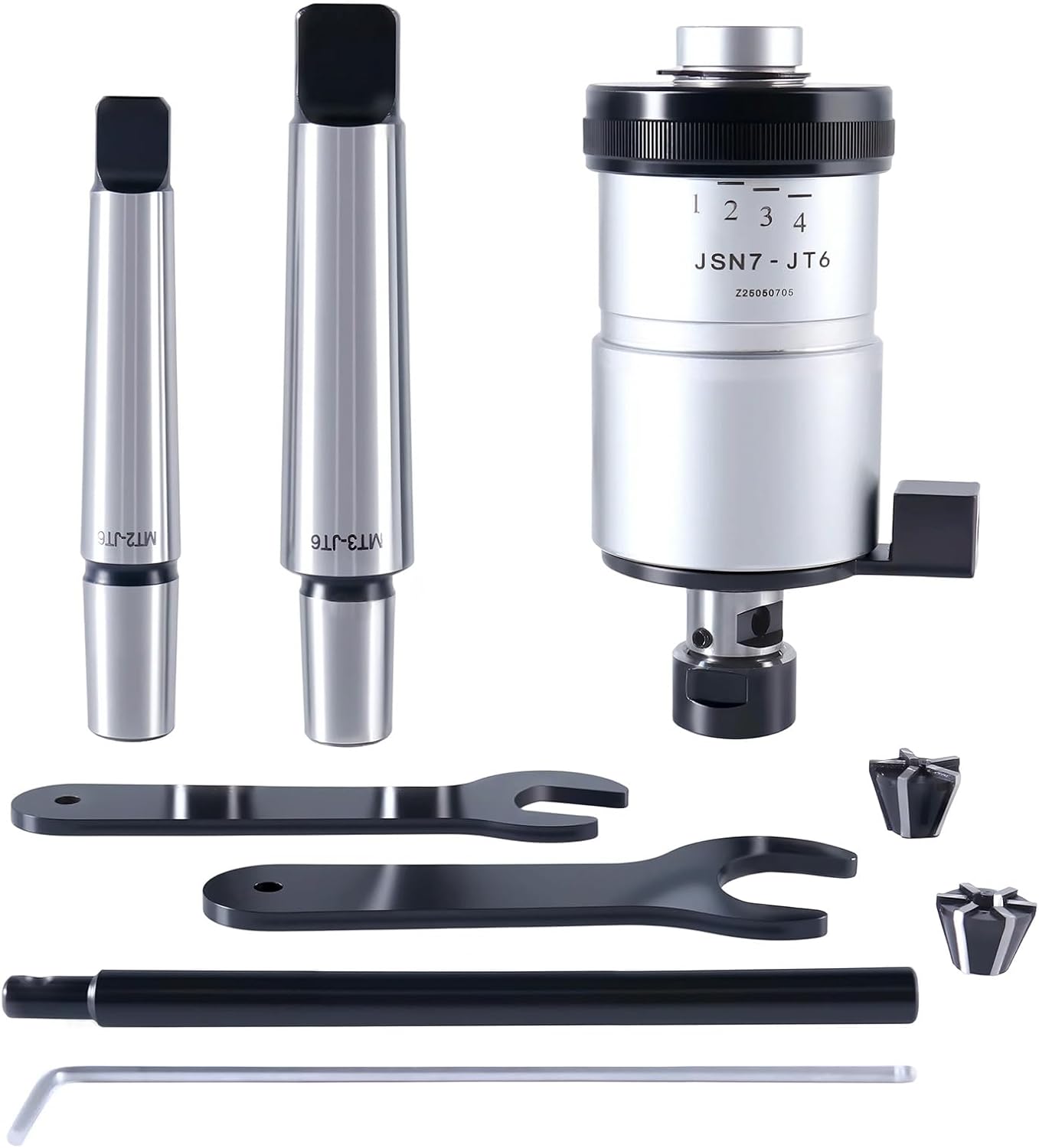 Accusize Industrial Tools - 0-1/4'' Self-Reversing Tapping Head with JT6 Jacobs Taper, Precision Depth Control, for Drill Press, 2600-4002