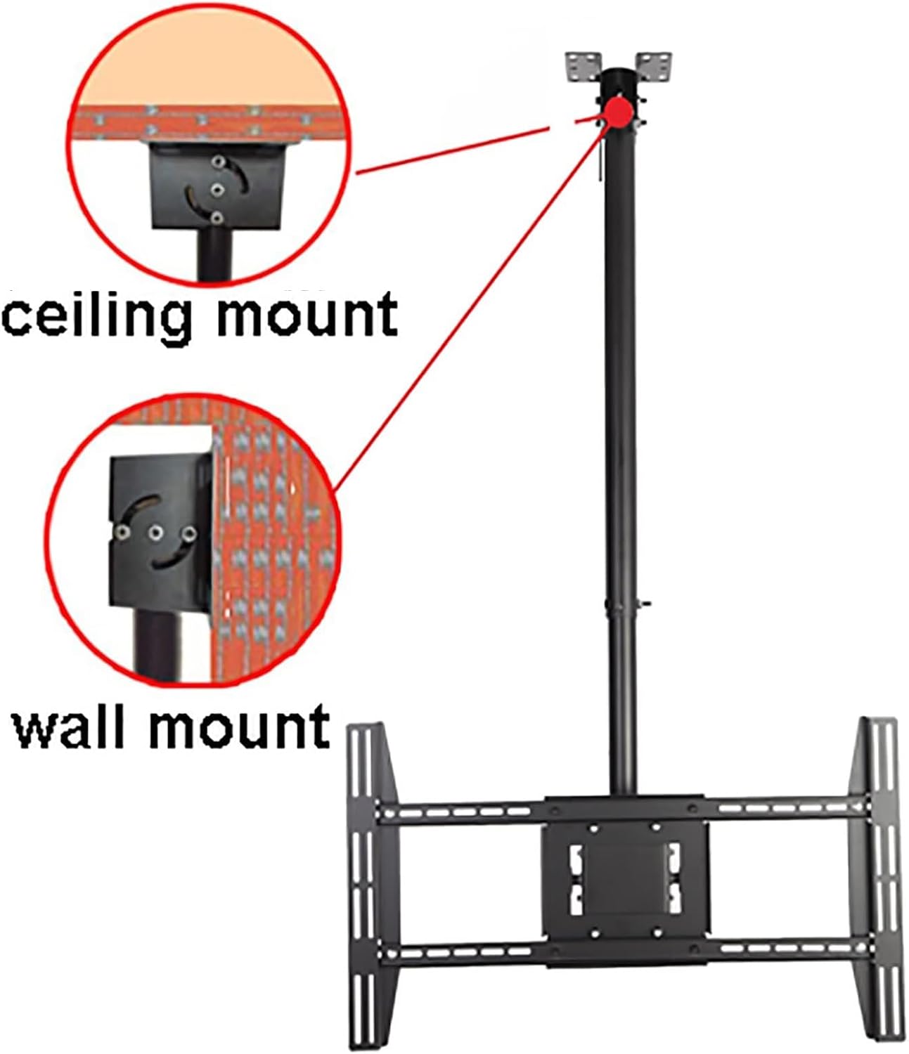 Adjustable Tilt TV Ceiling Mount - Ceiling TV Mount Bracket, Fits 50-80 Inch TVs TV Mount, Tilt and Rotatable TV Stand, with Loading 100kg/220Lbs, Two Types of Installation,11.6m