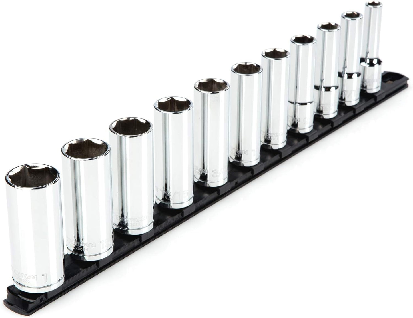 TEKTON 1/2 Inch Drive 6-Point Socket Set with Rail, 15-Piece (10-24 mm) | SHD92102