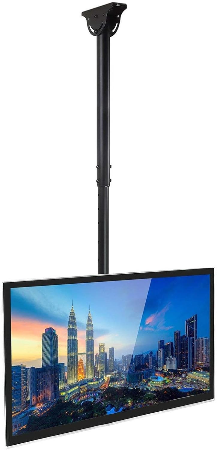 Universal TV Stand TV Ceiling Mount Bracket, Adjustable Height TV Wall Mount Bracket, Full Motion 360 Deg Rotation Tilting Swiveling, for Flat Panel LCD LED OLED Plasma TVs, Fits Up to 75 in (100cm)
