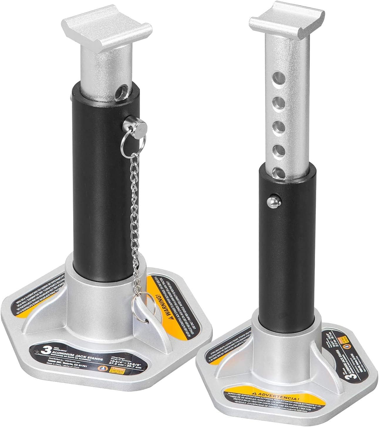BIG RED T43004 Torin Aluminum Jack Stands with Locking Support Pins: 3 Ton (6,000 lb) Capacity, Red/Silver, 1 Pair