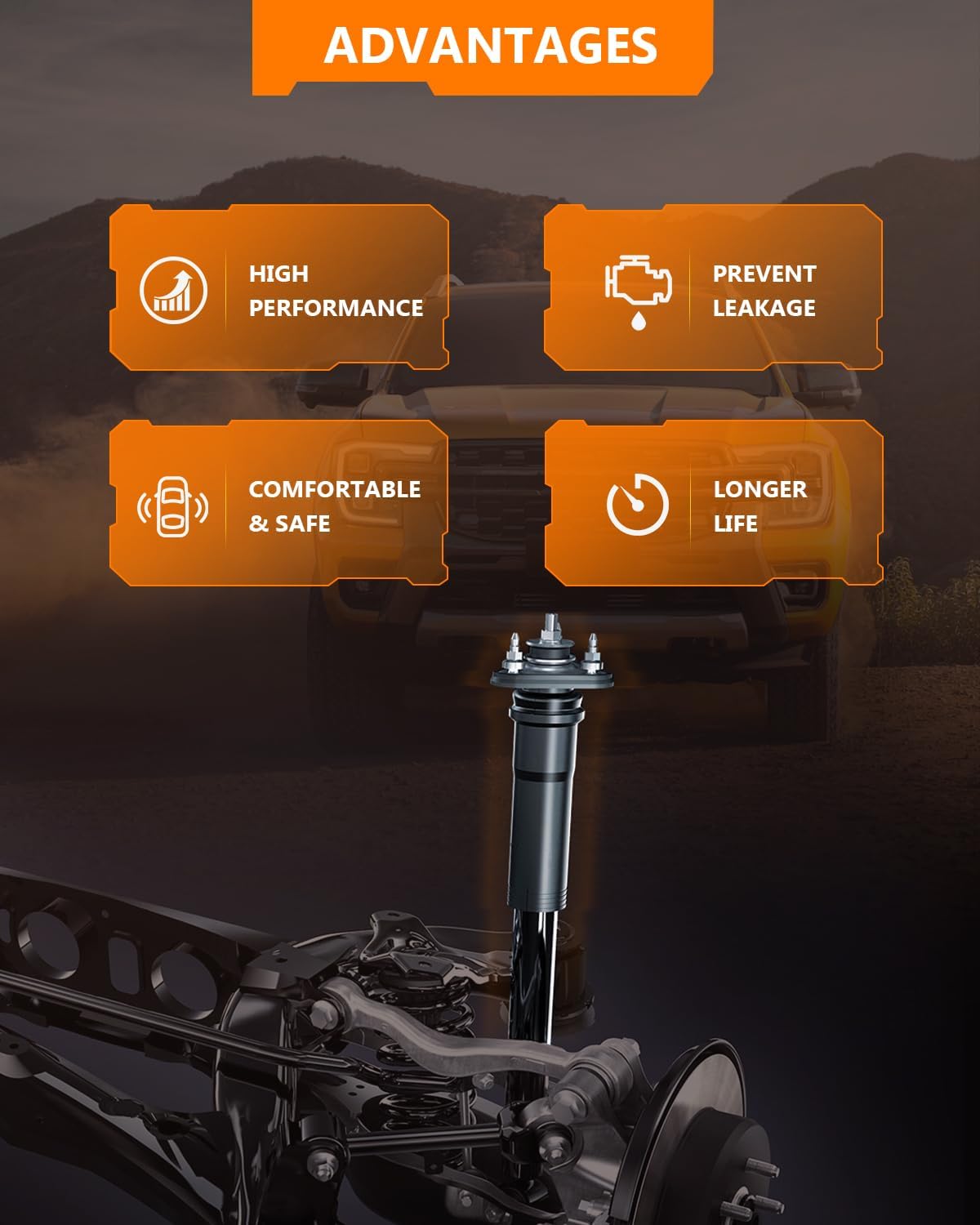 4x Front Rear Shocks Struts for Ram (RWD), OCPTY Shock Absorbers Fit 2009-2010 for Dodge Ram 1500 | 2019 2020 2021 for Ram for 1500 Classic | 2011-2018 for Ram for 1500 349110 911300 344385 37164