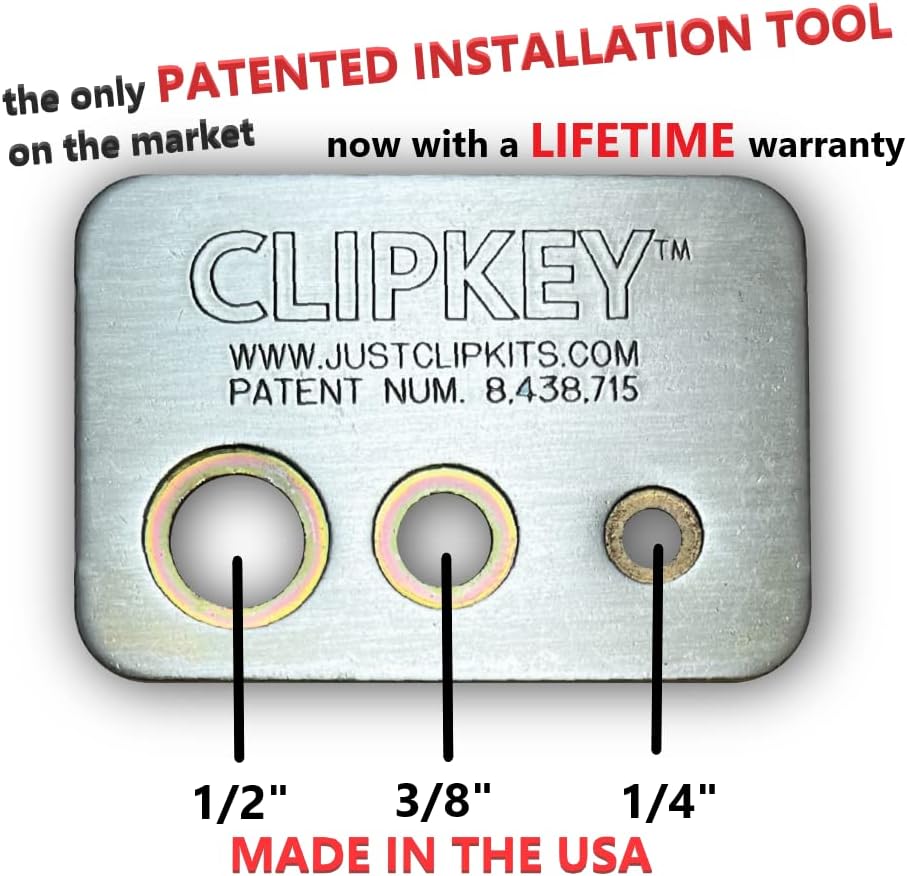 Snap Ring Tool Kit with clips and o-rings, snap ring pliers and the All-New Patented ClipKey. The only Installation Tool that works with 1/4", 3/8" & 1/2" Snap Rings.