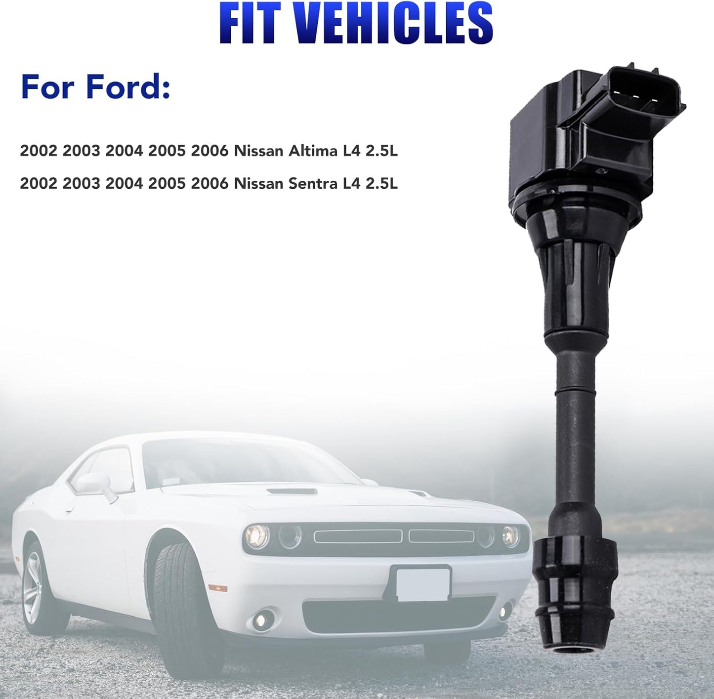 Set of 4 Ignition Coil Pack and Spark Plugs Fits for 2.5 L4 Nissan Altima Sentra 2002 2003 2004 2005 2006 2.5l Replaces UF350 C1398