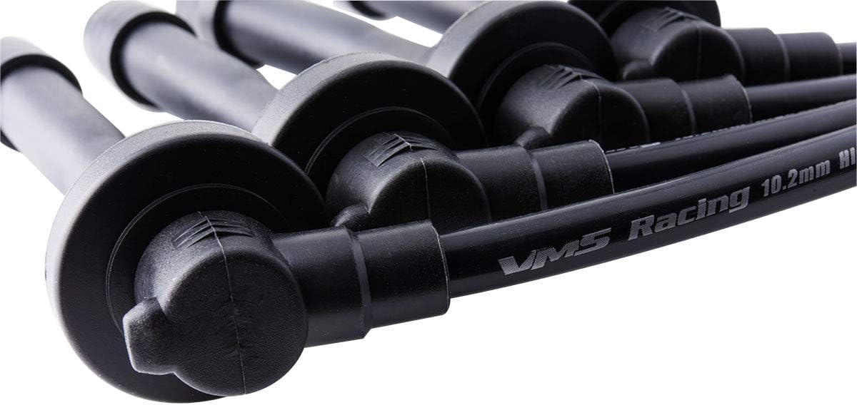 VMS RACING 10.2mm High Performance Engine Ignition Spark Plug Wires Wire Set in Black Compatible with Honda Acura Integra B18 B18b Db7 Db8 Dc2 Dc3 Dc4 Sir 2 GSR Itr Type R Dohc VTEC Non-VTEC 94-01