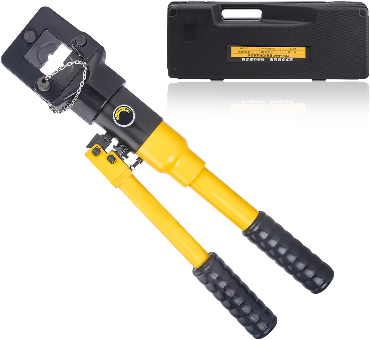 20 Ton Hydraulic Cable Lug Crimper Pliers 6 AWG to 1000 MCM Hand Operated Hydraulic Crimping Tool Kit Wire Terminal Lug Battery Crimping Crimper with 13 Dies