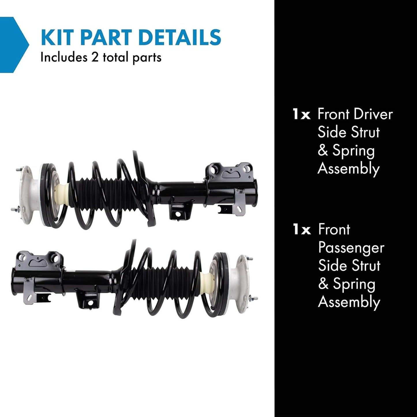 TRQ Front Strut & Coil Spring Assembly Set Driver & Passenger Sides Compatible with 13-19 Cadillac ATS