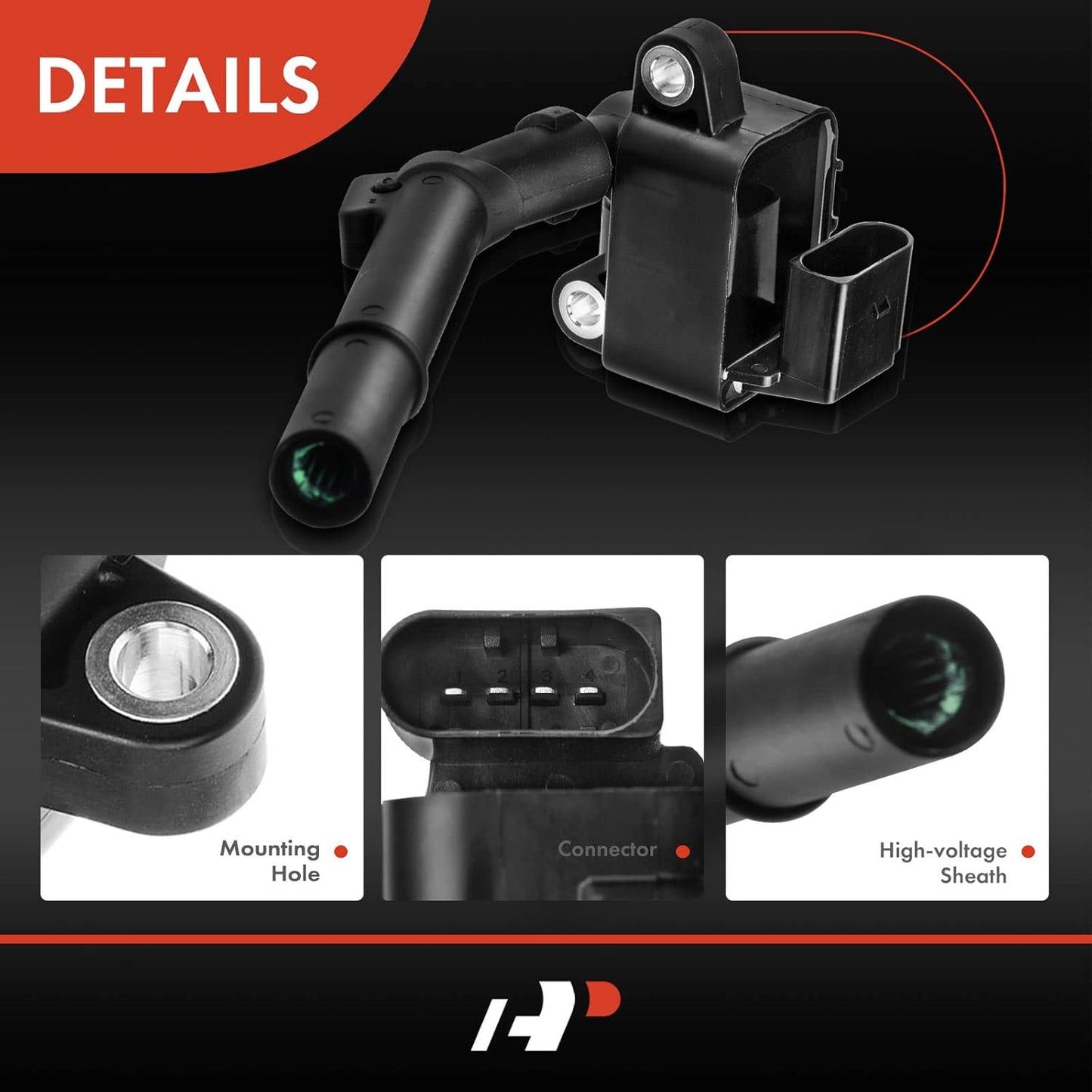 A-Premium Engine Ignition Coil Pack Compatible with Mercedes-Benz GLA200 2014 2015 2016 1.6L 2.0L Turbocharged