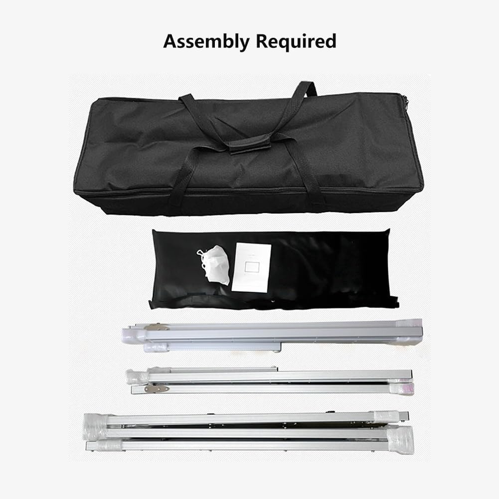 4K HD Portable Projector Screen with Stand and Carry Bag, Aluminum Frame, 4:3 16:9 Outdoor Movie Screen for Camping Backyard Home Theater(120" (16:9))