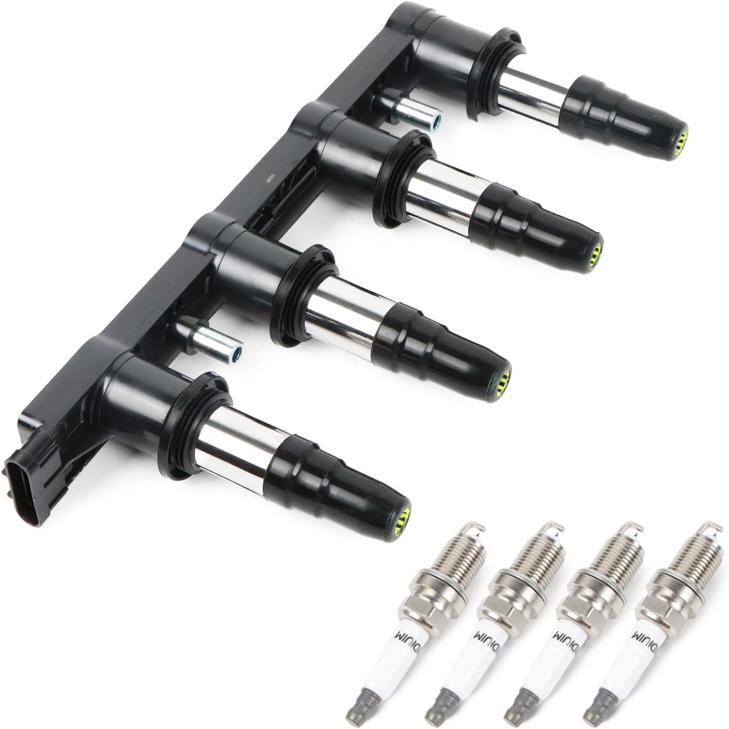 4PCS UF-764 Ignition Coils Pack & Iridium Spark Plugs Compatible with Hyundai Santa Fe 2019-2020 L4 2.4L & Kia Optima 2016-2020 L4 2.4L & Genesis G70 2019-2021 L4 2.0L