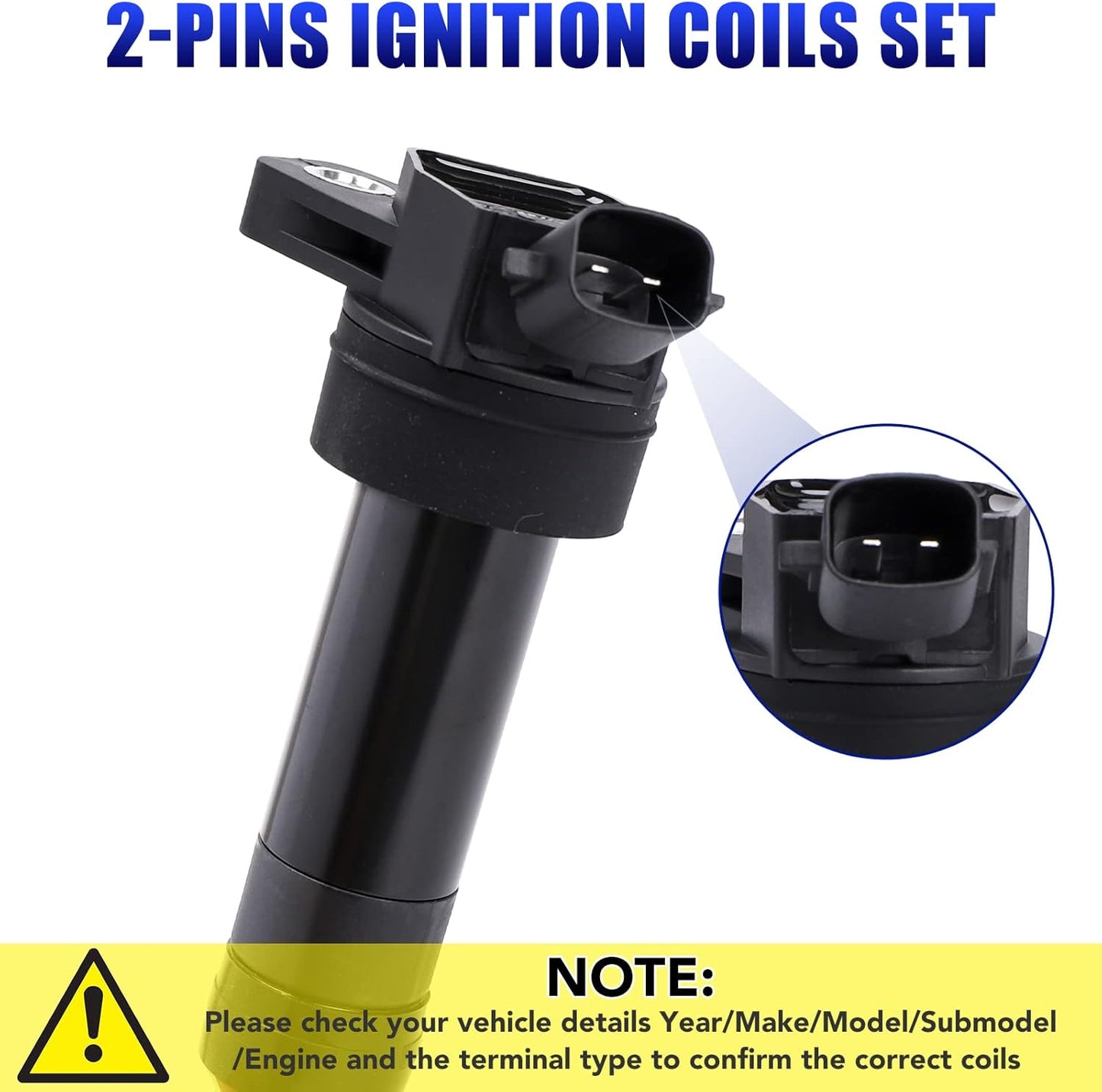 Set of 4 Ignition Coil Pack for 2.0 1.8 L4 Hyundai Elantra Tucson Kia Soul Forte 2011 2012 2013 2015 2015 2016 Coil Packs Replaces# UF651 C1804