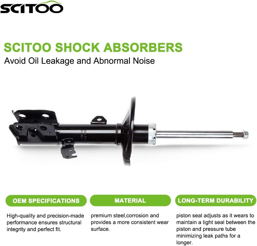 Shocks,SCITOO Front Gas Struts Shock Absorbers Fit for 2009 2010 2011 2012 2013 for Toyota Corolla Matrix,2009 2010 for Pontiac Vibe Compatible with 339114 72597 339115 72598 Set of 2