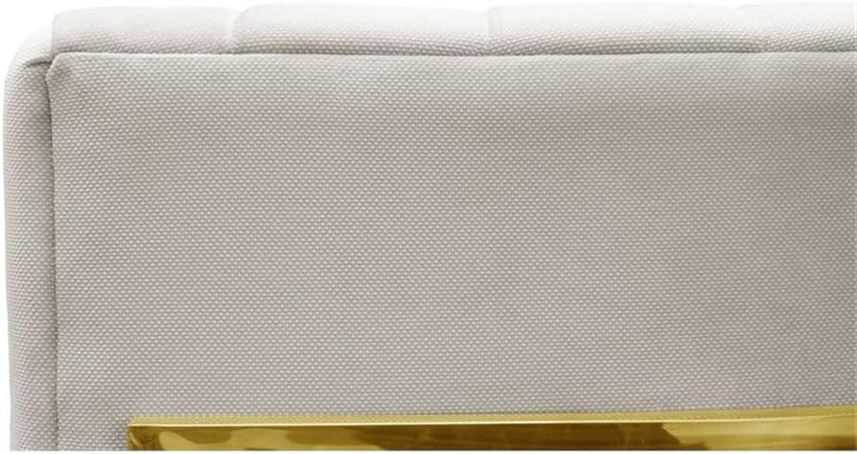 TOV Furniture The Magnolia Collection Modern Living Room Accent Chair, Textured Cream & Gold