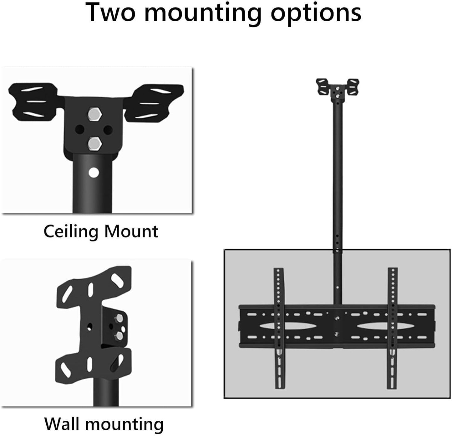 Adjustable Ceiling TV Mount Bracket for 40-70 Inch TVs, Full Motion, Height Adjustable, Tilt Swivel,Ceiling/Walls(2.5)