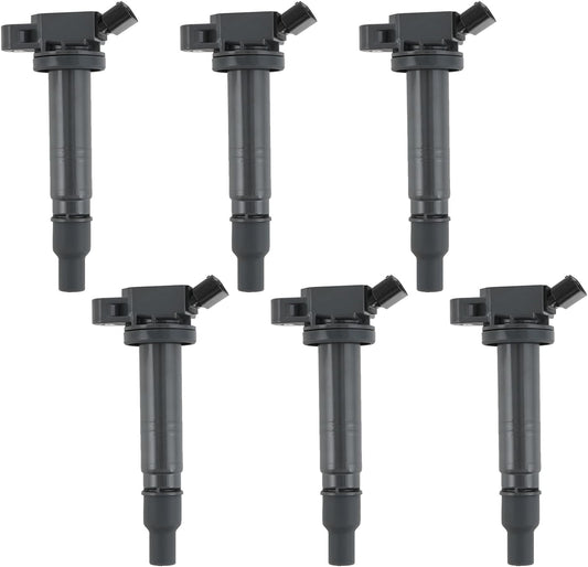 Set of 6 Ignition Coil Pack Compatible with Toyota FJ Cruiser Tacoma Tundra 4Runner V6 4.0L Replace# UF495, 90919-02248, 90919-02260, 90919-A2001, 90919-T2005