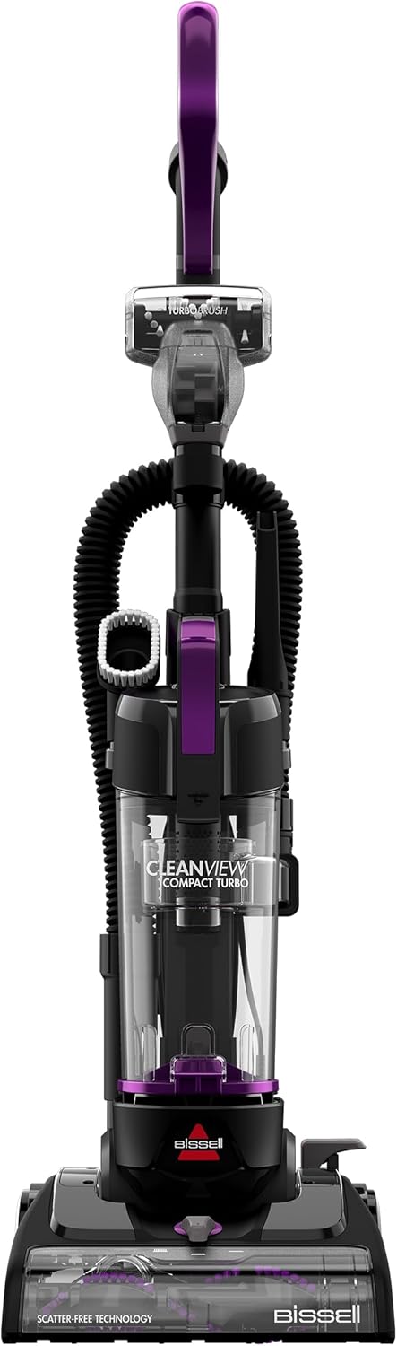 BISSELL CleanView Compact Upright Vacuum, Fits in Dorm Rooms & Apartments, Lightweight with Powerful Suction and Removable Extension Wand, 3508