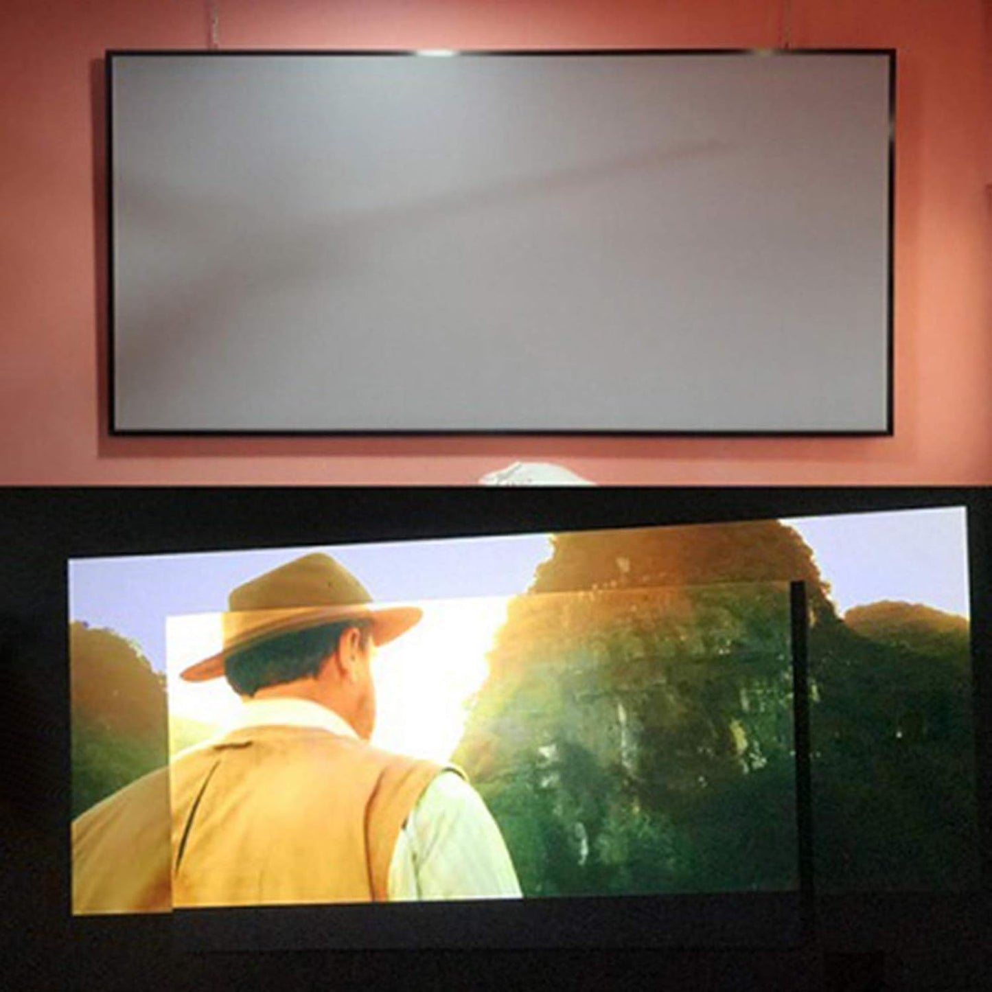 60/72/84/92/100 inch 4:3 Metal Anti-Light Folding Video Screen Outdoor KTV Office 3D Projector Screen Projection Screen(72 inch)