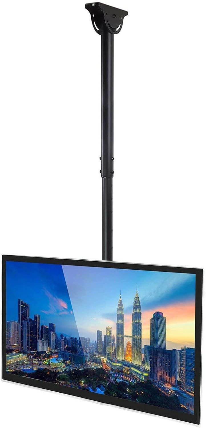 Universal TV Stand Adjustable TV Ceiling Mount Bracket - TV Wall Mount Bracket Fits 32-65 Inch 4K TVs, Adjustable Height Telescoping Tilt and Swivel Flat Sn Display, Black