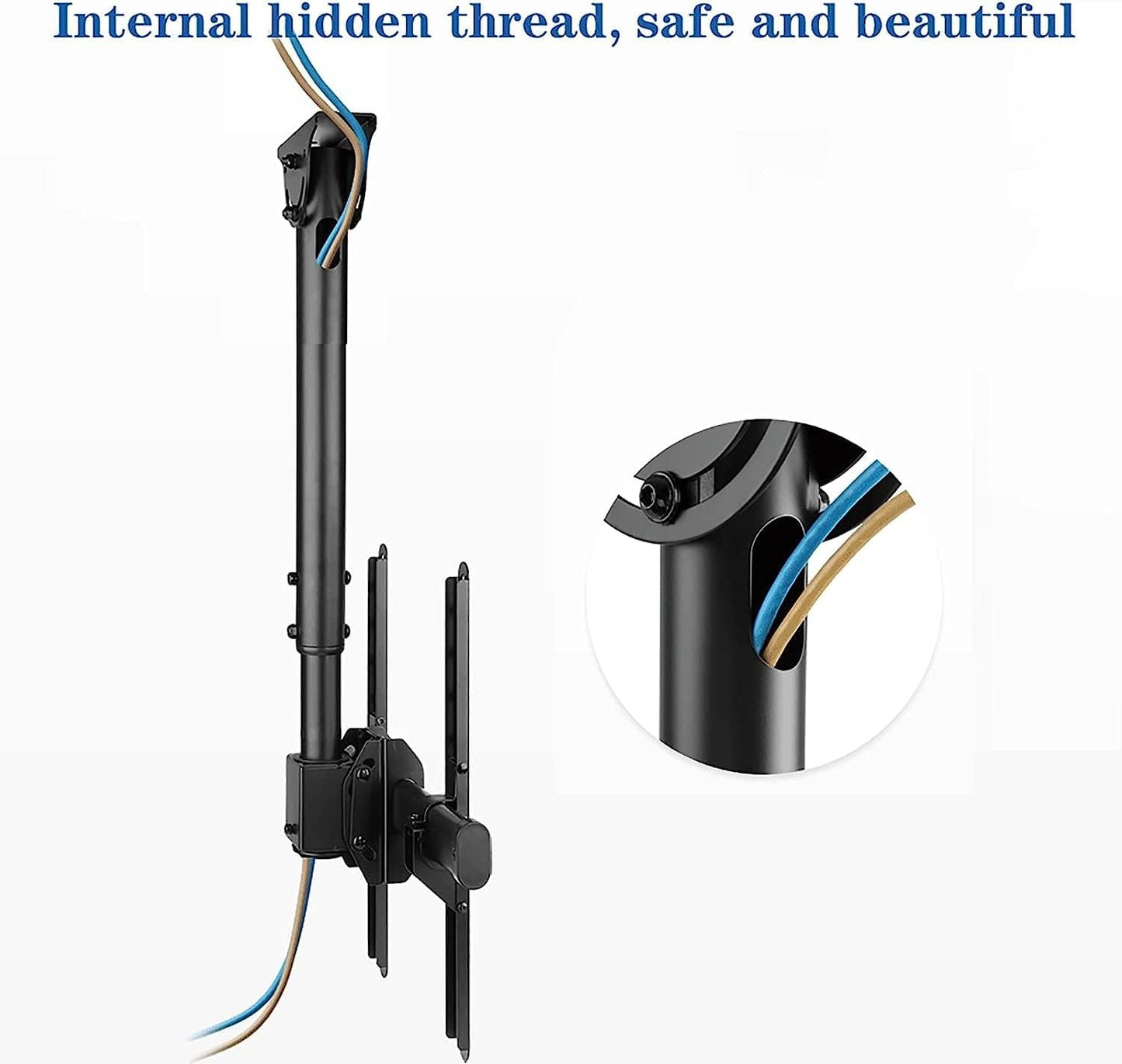 TV Ceiling Mount, 360° Rotation Swivel Tilt Full Motion Bracket, Fits 32-72/37-80 Inch Flat Screen, Max Loading Up to 110 Lbs TV Mount TV Stand (80inch)