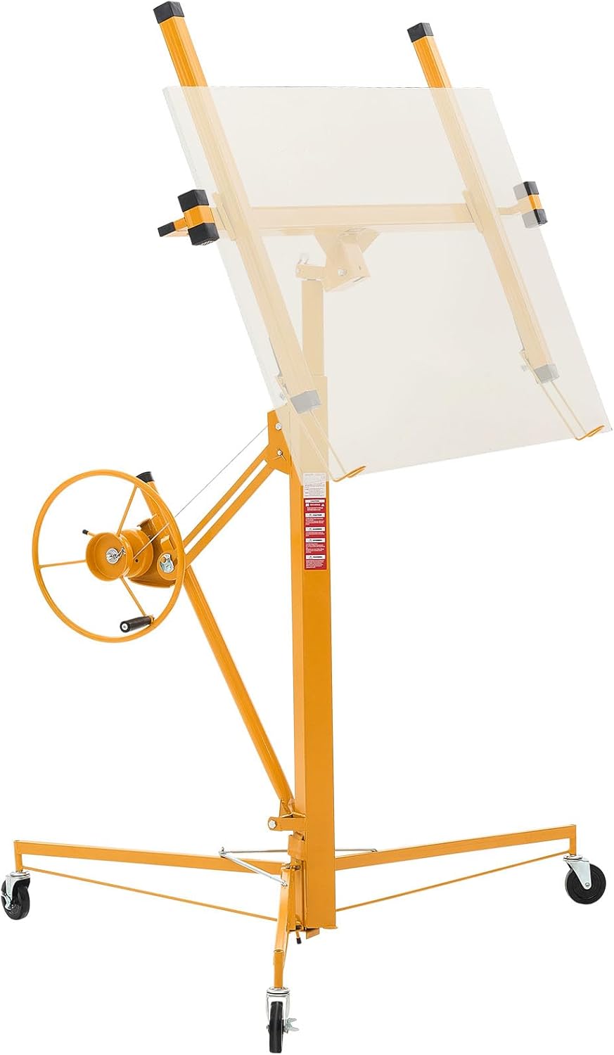 VEVOR Drywall Lift Sheetrock Lift 11FT, Drywall Rolling Lifter Panel, 150lb Weight Capacity Panel Hoist Jack Tool, Steel Material w/Telescopic Arm & 3 Lockable Wheels, 48x192 in Plasterboard Size