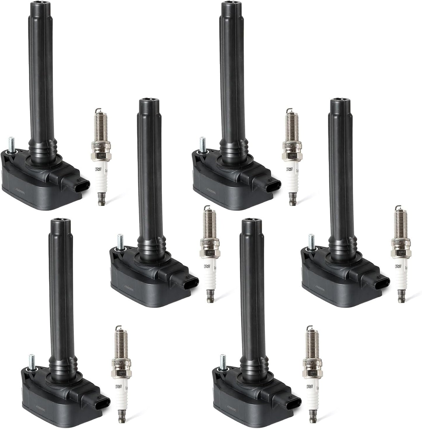 4PCS UF529 Ignition Coils & Iridium Spark Plugs Compatible with 2014-2016 Au-Di Q7 S6 Go-lf Je-tta CC Volk-swagen Allroad & Quattro Eos Replace OE 06E905115E 06H905115B