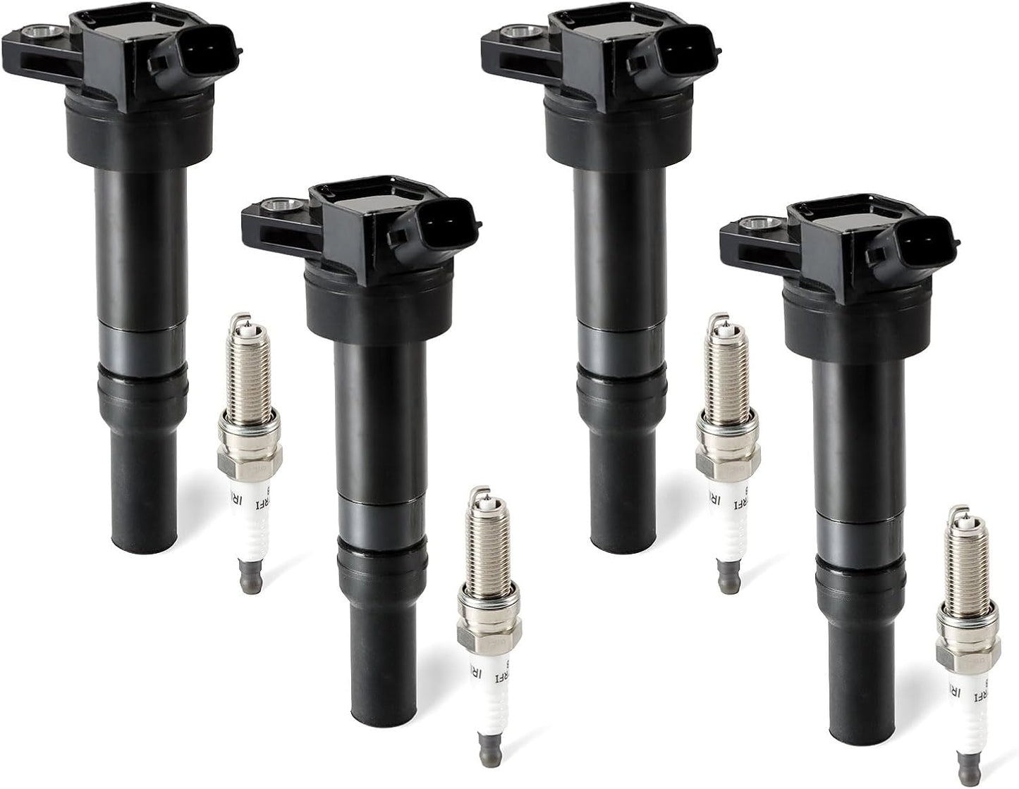 4PCS UF-764 Ignition Coils Pack & Iridium Spark Plugs Compatible with Hyundai Santa Fe 2019-2020 L4 2.4L & Kia Optima 2016-2020 L4 2.4L & Genesis G70 2019-2021 L4 2.0L