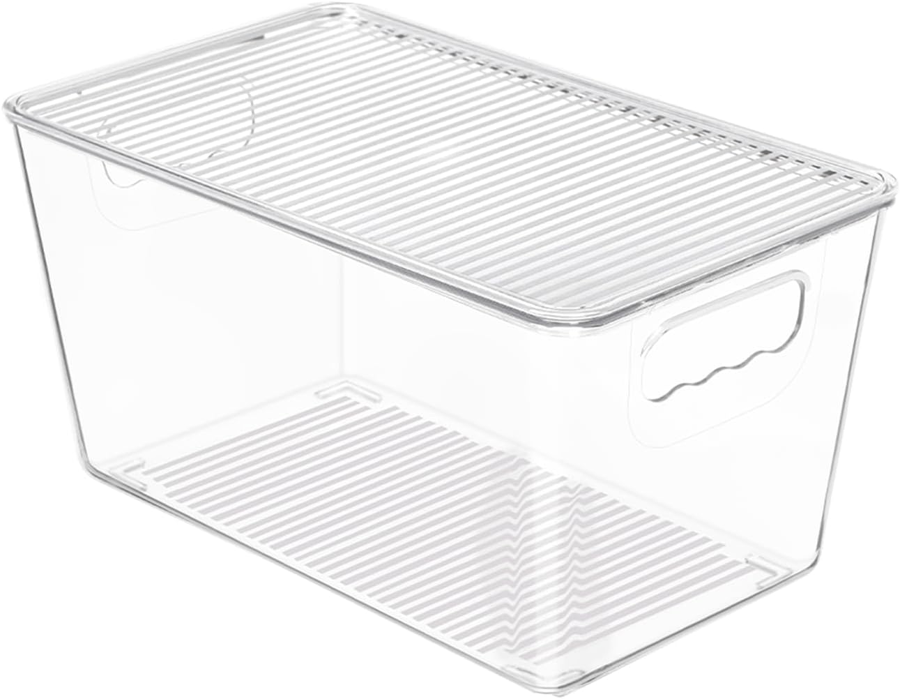 Vtopmart 6 Pack Clear Stackable Storage Bins with Lids, Large Plastic Containers with Handle for Pantry Organizer and Storage,Perfect for Bathroom,Cabinet,Kitchen,Fridge,Closet Organization