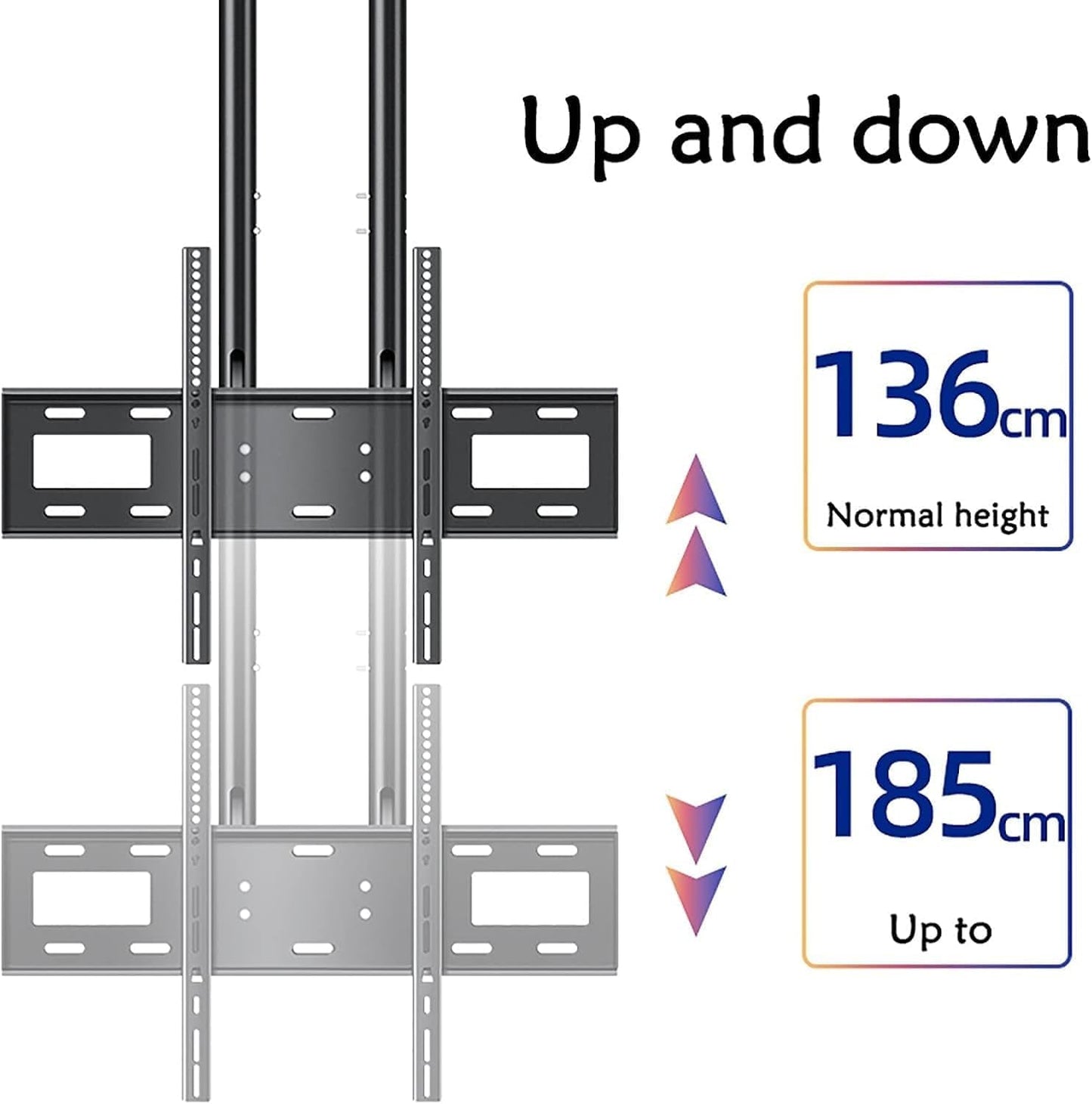 tv Wall Mount' Telescopic TV Bracket TV Ceiling Mount Bracket, Adjustable Tilt TV Bracket, Fits 37-80 Inch Screen TVs Folding tv Mount Wall Mount tv Bracket