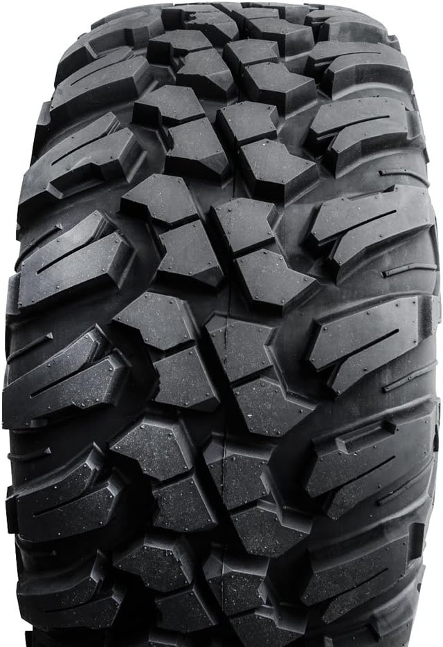 Set of 4 Tusk Aramid Terrabite UTV/ATV Tires – 27x9-12 Front & 27x11-12 Rear – 10-Ply Rated Radial Construction, Aramid Reinforced Sidewalls, ¾″ Deep Tread, All-Terrain Grip, Heavy Load Capacity